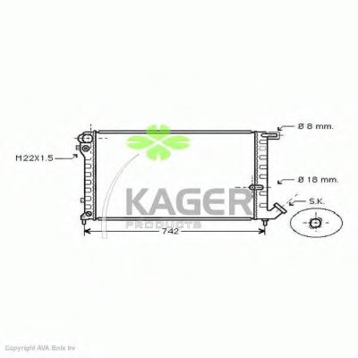 Радиатор, охлаждение двигателя KAGER купить