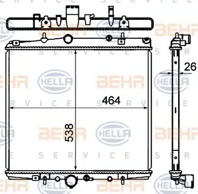 Радиатор, охлаждение двигателя BEHR HELLA SERVICE купить