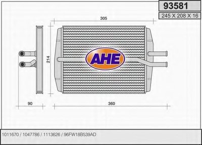 Теплообменник, отопление салона AHE