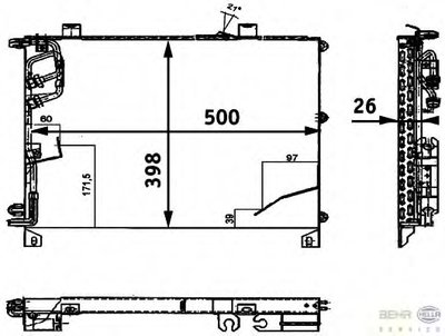 Конденсатор, кондиционер BEHR HELLA SERVICE HELLA купить