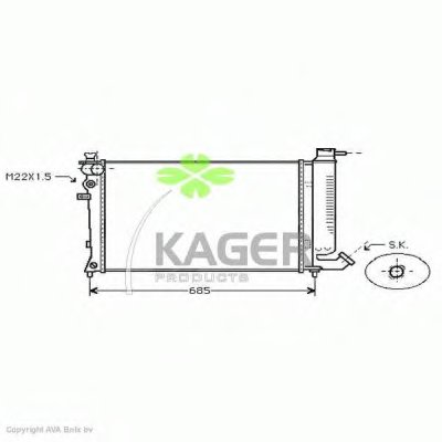 Радиатор, охлаждение двигателя KAGER купить