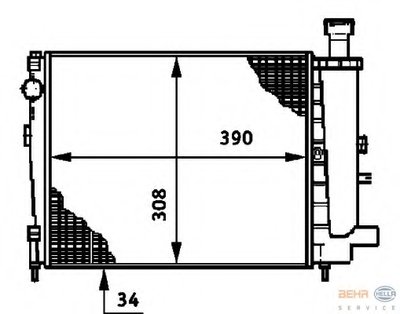 Радиатор, охлаждение двигателя BEHR HELLA SERVICE HELLA купить