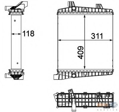Радиатор, охлаждение двигателя BEHR HELLA SERVICE HELLA купить