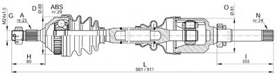 Приводной вал SPIN OPEN PARTS