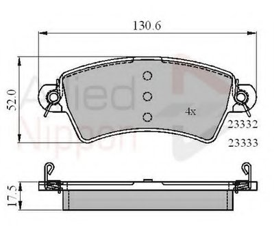 Комплект тормозных колодок, дисковый тормоз ANL Braking COMLINE
