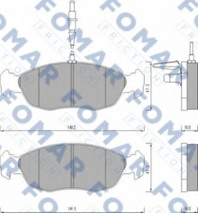 Комплект тормозных колодок, дисковый тормоз FOMAR Friction
