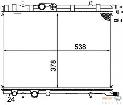 Радиатор, охлаждение двигателя BEHR HELLA SERVICE HELLA купить
