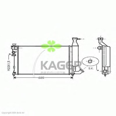 Радиатор, охлаждение двигателя KAGER купить