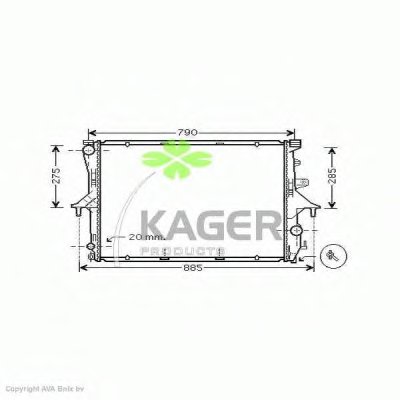 Радиатор, охлаждение двигателя KAGER купить