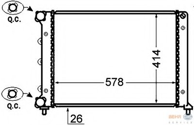 Радиатор, охлаждение двигателя BEHR HELLA SERVICE HELLA купить