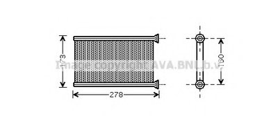 Теплообменник, отопление салона AVA QUALITY COOLING