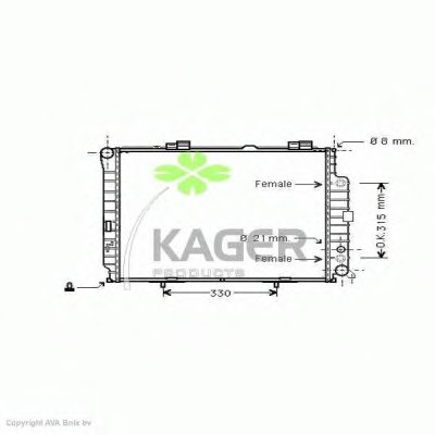 Радиатор, охлаждение двигателя KAGER купить