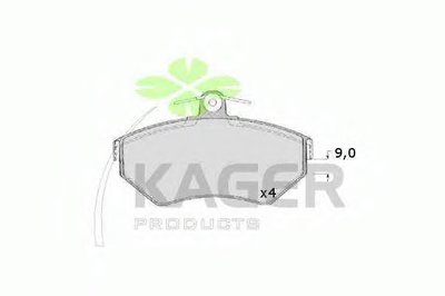 Комплект тормозных колодок, дисковый тормоз KAGER