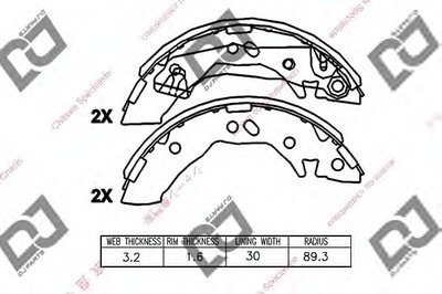 Комплект тормозных колодок DJ PARTS купить