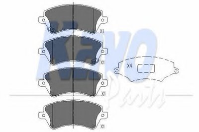 Комплект тормозных колодок, дисковый тормоз KAVO PARTS купить