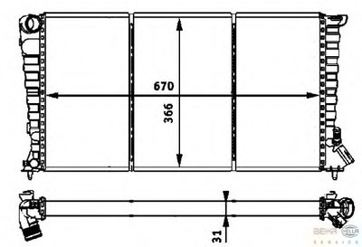 Радиатор, охлаждение двигателя BEHR HELLA SERVICE купить