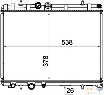Радиатор, охлаждение двигателя BEHR HELLA SERVICE купить