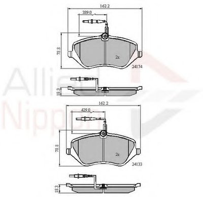 Комплект тормозных колодок, дисковый тормоз ANL Braking COMLINE купить