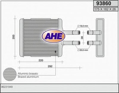 Теплообменник, отопление салона AHE