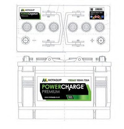 Стартерная аккумуляторная батарея Powercharge Premium MOTAQUIP купить