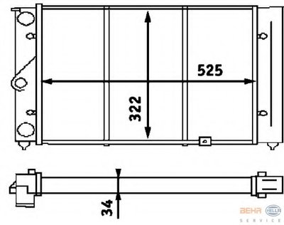 Радиатор, охлаждение двигателя BEHR HELLA SERVICE HELLA купить
