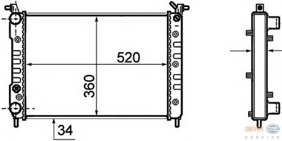 Радиатор, охлаждение двигателя BEHR HELLA SERVICE HELLA купить