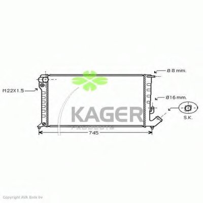 Радиатор, охлаждение двигателя KAGER купить