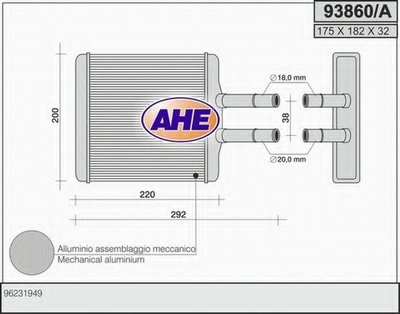 Теплообменник, отопление салона AHE