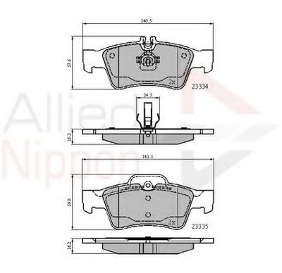 Комплект тормозных колодок, дисковый тормоз ANL Braking COMLINE