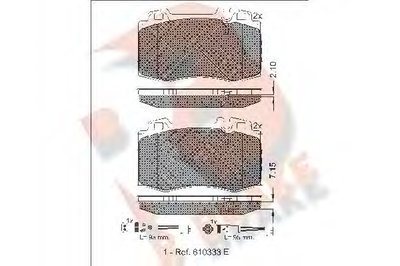 Комплект тормозных колодок, дисковый тормоз R BRAKE