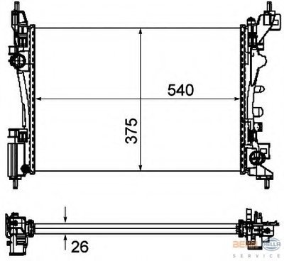 Радиатор, охлаждение двигателя BEHR HELLA SERVICE HELLA купить