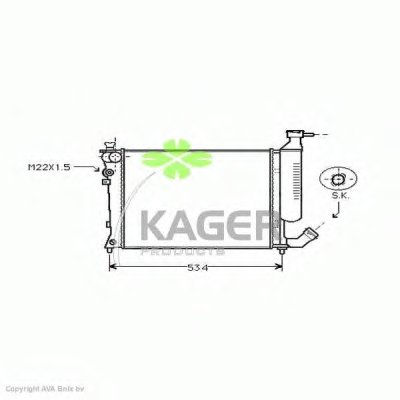 Радиатор, охлаждение двигателя KAGER купить