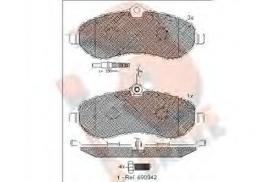 Комплект тормозных колодок, дисковый тормоз R BRAKE