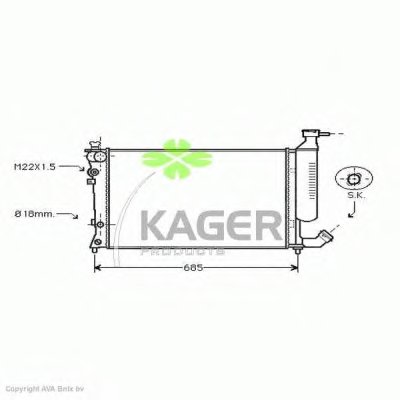 Радиатор, охлаждение двигателя KAGER купить