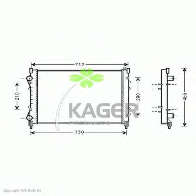 Радиатор, охлаждение двигателя KAGER купить