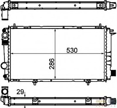 Радиатор, охлаждение двигателя BEHR HELLA SERVICE HELLA купить