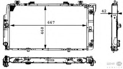 Радиатор, охлаждение двигателя BEHR HELLA SERVICE купить