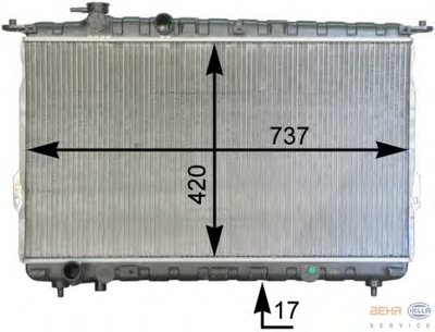 Радиатор, охлаждение двигателя BEHR HELLA SERVICE купить
