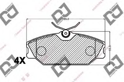 Комплект тормозных колодок, дисковый тормоз DJ PARTS