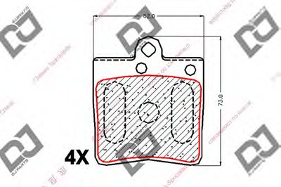 Комплект тормозных колодок, дисковый тормоз DJ PARTS