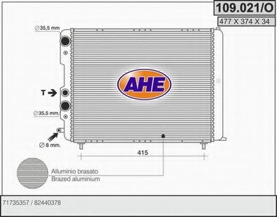 Радиатор, охлаждение двигателя AHE купить