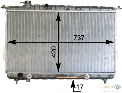Радиатор, охлаждение двигателя BEHR HELLA SERVICE купить