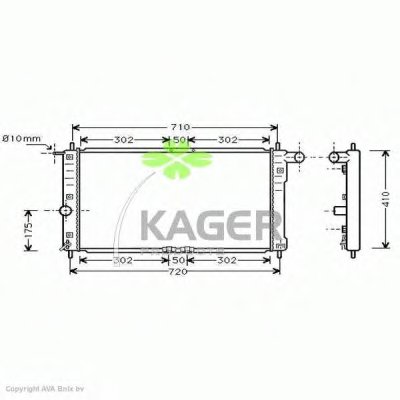 Радиатор, охлаждение двигателя KAGER купить