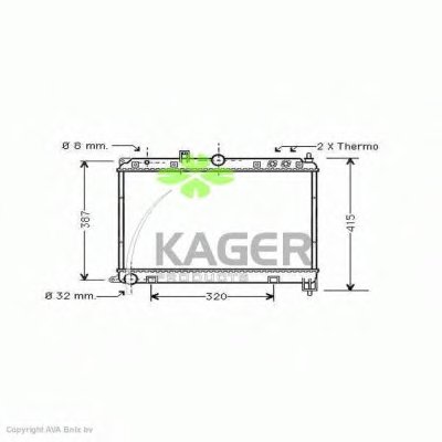 Радиатор, охлаждение двигателя KAGER купить