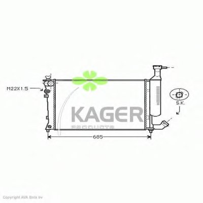 Радиатор, охлаждение двигателя KAGER купить