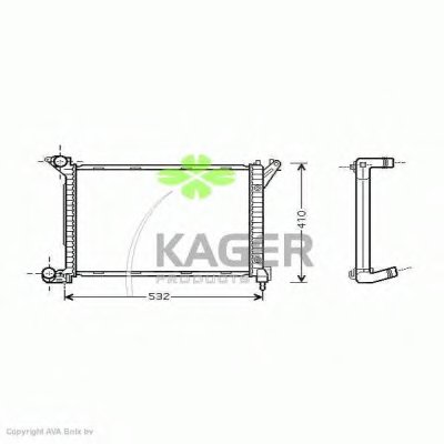 Радиатор, охлаждение двигателя KAGER купить