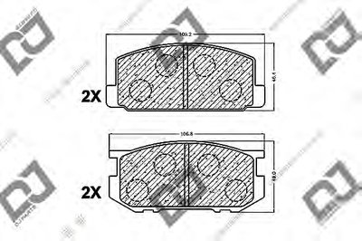 Комплект тормозных колодок, дисковый тормоз DJ PARTS