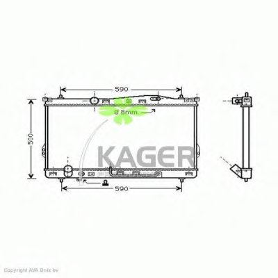 Радиатор, охлаждение двигателя KAGER купить