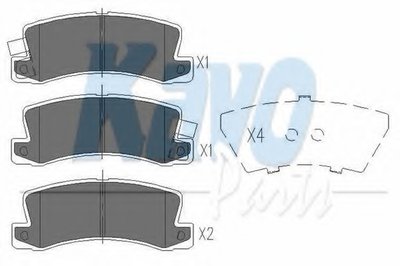 Комплект тормозных колодок, дисковый тормоз KAVO PARTS купить