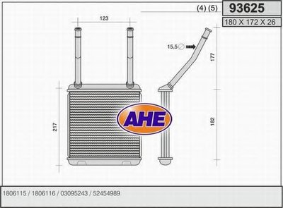 Теплообменник, отопление салона AHE
